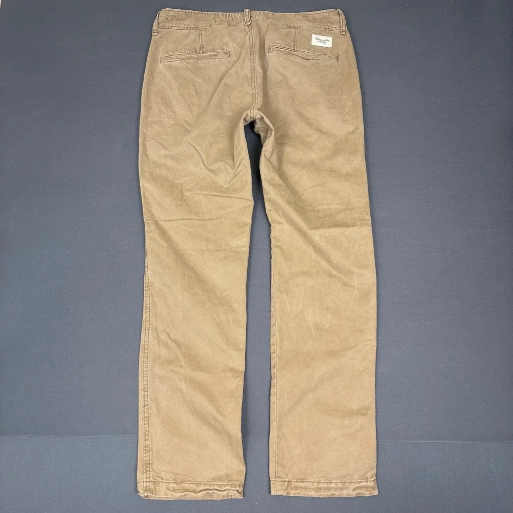Y2K Abercrombie & Fitch Khaki Chino Straight Leg Pants Men's Size 32x30 Brown